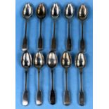 A set of 12 silver teaspoons London 1869 8oz maker Stephen Smith