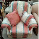 A traditional style armchair in rust/green/cream striped brocade (purchased from Arighi Bianchi)