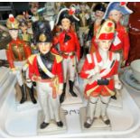 A collection of 12 china figures of Napoleonic soldiers