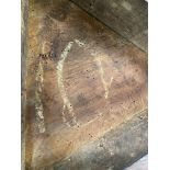 A 19th century stained wood cricket table with circular top