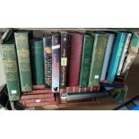 A selection of various leather bound books; other hardback books