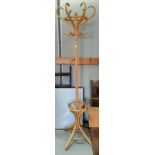 A light bent wood hat and coat stand