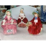 Three Royal Doulton figures: Linda; Peggie HN2038 & Bo-Peep HN1811
