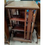 An Edwardian mahogany 3 height revolving bookcase