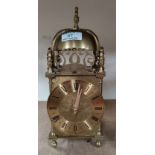 A reproduction lantern clocks with mechanical movement, height 29 cm