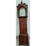 An early 19th Century mahogany long case clock with extensive Sheraton style inlaid decoration,