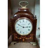 An Edwardian mantel clock in inlaid mahogany case, by Ross, Glasgow