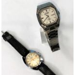 A Seiko quartz stainless steel wristwatch "SQS Sports 100"; a "Swiss Emperor Hi-Heat" sports watch