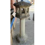 A stoneware bird bath/ dove cote