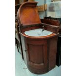 A mid Victorian pitch pine Butler's Pantry corner fitting cupboard with bow front,