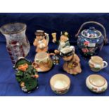 A set of 4 toby jugs by Roy Kirkham; decorative china