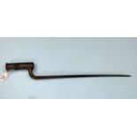 An umarked 19th century musket socket bayonet 40cm blade