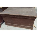 A 19th century stained pine large blanket box