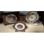 A marble Art Deco Tempco clock and 2 other clocks