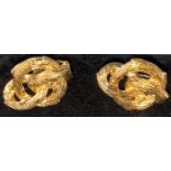 A pair of Givenchy gilt bark effect clip-on earrings