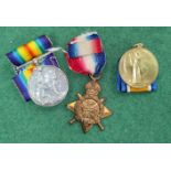 A WWI pair of medals to 504704 Spr H.Bradshaw Royal Engineers with ribbons; a 1914 Star to 1626