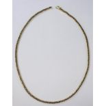 A yellow metal multi-link chain necklace Length 55cm stamped 585 weight 35gms