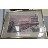 Helen Bradley: "Walk along Spring Lane", framed and glazed; other prints