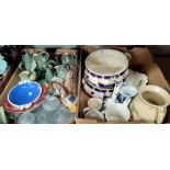 A pair of 19th century Japan patterned chamber pots & a large selection of decorative pottery etc