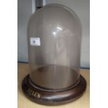 Bell's shop display glass dome with etched Bell's symbol to top "Extra Special"