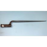 A BRITISH 19th century musket socket bayonet, 40cm blade marked OSBORN & GUNBY