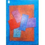 Lisa De Prudhoe: "Delta I", abstract acrylic on canvas, signed, also signed and titled en verso,