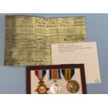 9541 Pte. W. Griffiths 1/16th Lancashire Fusiliers, WWI 1914-15 star trio