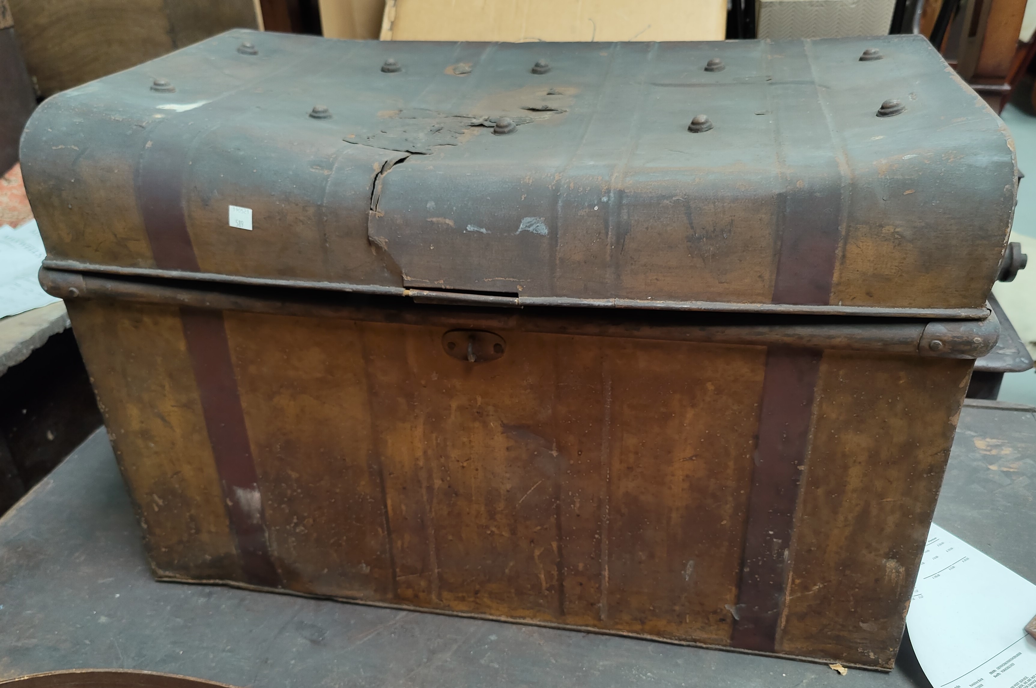 Two 19th century tin trunks