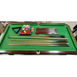 A Riley Ltd vintage mahogany 6' snooker/dining table complete with snooker and pool balls, Riley