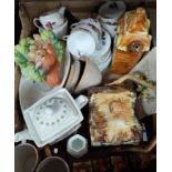 A part tea service decorated with roses and a selection of cottage ware