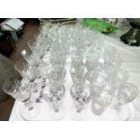 A selection of Edinburgh Crystal and other glasses: liqueurs; wines; tumblers; etc.