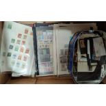 A selection of World stamps on leaves etc