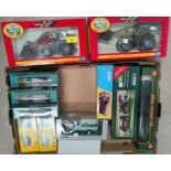An "Esso Collection" car transporter in original box; 2 Britains tractors, boxed, various Corgi