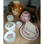 A selection of Royal Worcester pin dishes and lidded pots, 2 pieces of Mason's Manchu, Studio