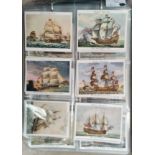 A selection of large Wills and Players cigarette cards including Old Naval Prints etc