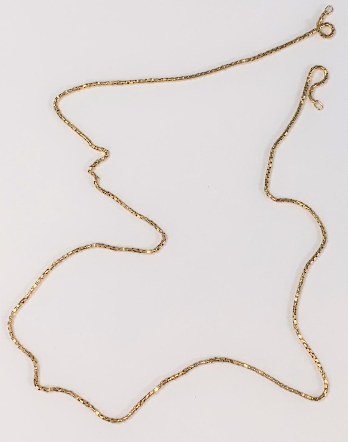 A yellow metal box chain, length weight 7.9gm