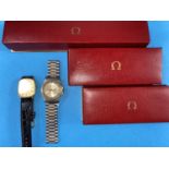 3 Omega watch cases, Tissot Seastar and a Raymond Weil watch