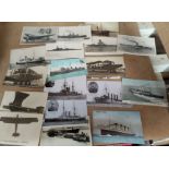 An RMS Titanic memorial postcard, other ships and 5 cards depicting Handley Page aircraft