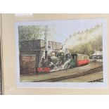 After David Perrin, signed limited edition print of a train 132/150. Framed & glazed