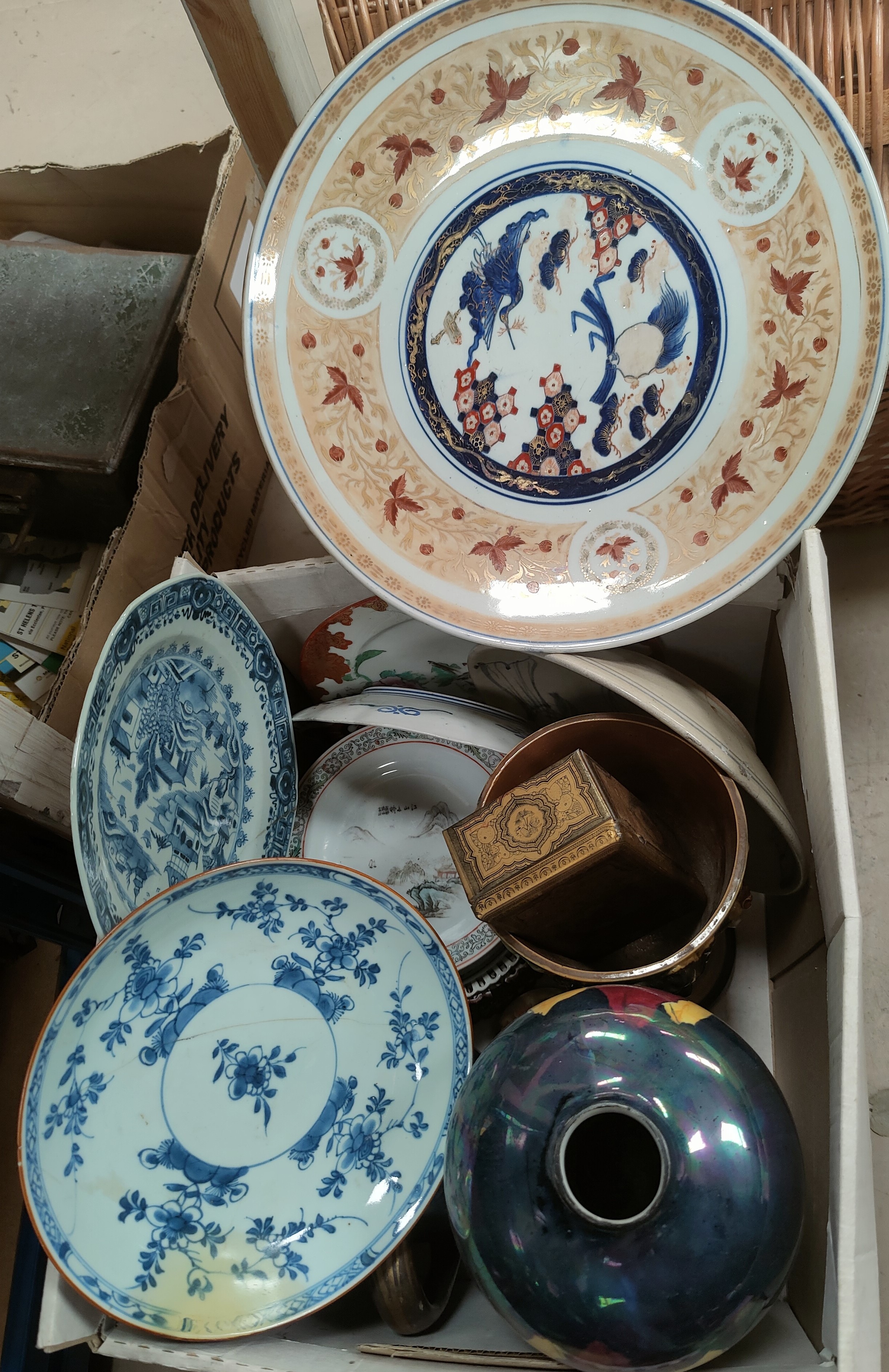 A Japanese charger and a selection of modern oriental and other ceramics