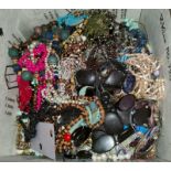 A large selection of various items of costume jewellery