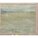 Derek H Wilkinson 1929-2001: Beach scene with 2 figures, pastel, signed and dated 1971, 29 x 35