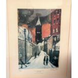 Harold Riley: "St Mary's Church, Swinton", artist signed limited edition print, framed and glazed