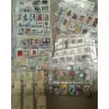 110 assorted sheets of spare and part set cigarette cards including Players, Ogden etc