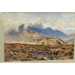 H Moxon Cook: Mountainous river landscape, watercolour, signed, 37 x 55 cm, framed