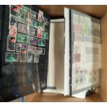 A selection of Commonwealth stamps on leaves etc