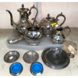 An EPBM 4 piece tea service; other items of silver plate