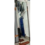 Two large rectangular frameless wall mirrors 266cm x 76cm and 148cm x 61cm