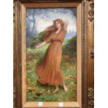 William Breakspeare (British 19th Century): oil on canvas, pre-Raphaelite portrayal of a young woman