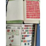 A collection of GB stamps QV-QEII including 2 x 2d blue imperf. in stockbook; 3 part filled albums